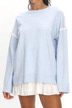 Guardian Contrast Knit Sweater Baby Blue