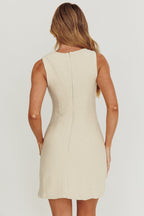 Celina Buttoned Knit Mini Dress Oat