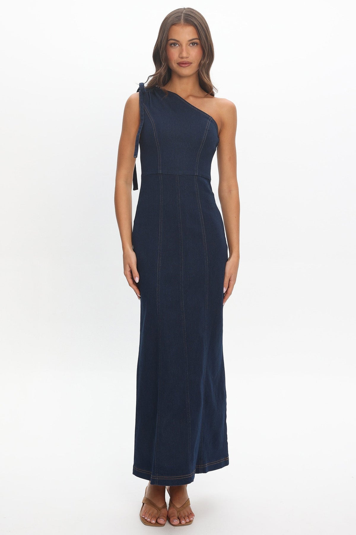 Valeris One Shoulder Maxi Dress Indigo