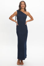 Valeris One Shoulder Maxi Dress Indigo