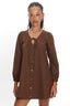 Westlyn Tie Front Mini Dress Chocolate