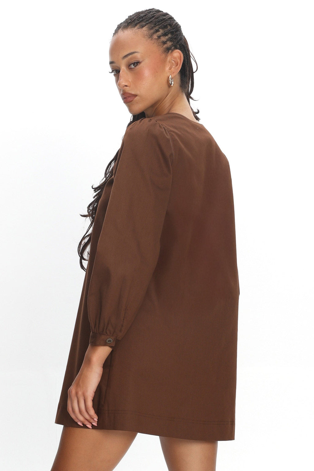 Westlyn Tie Front Mini Dress Chocolate