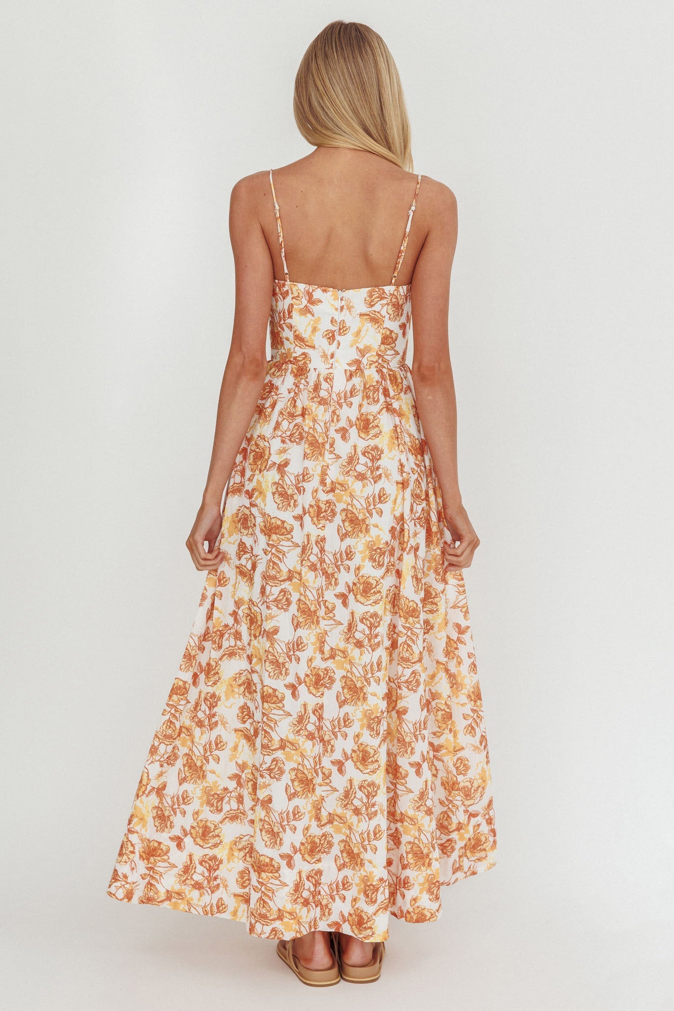 Wild Card Cami Strap Maxi Dress Floral Yellow Secondary image