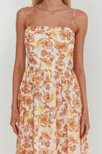 Wild Card Cami Strap Maxi Dress Floral Yellow