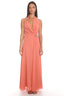La Isla Cowl Halter Maxi Dress Coral