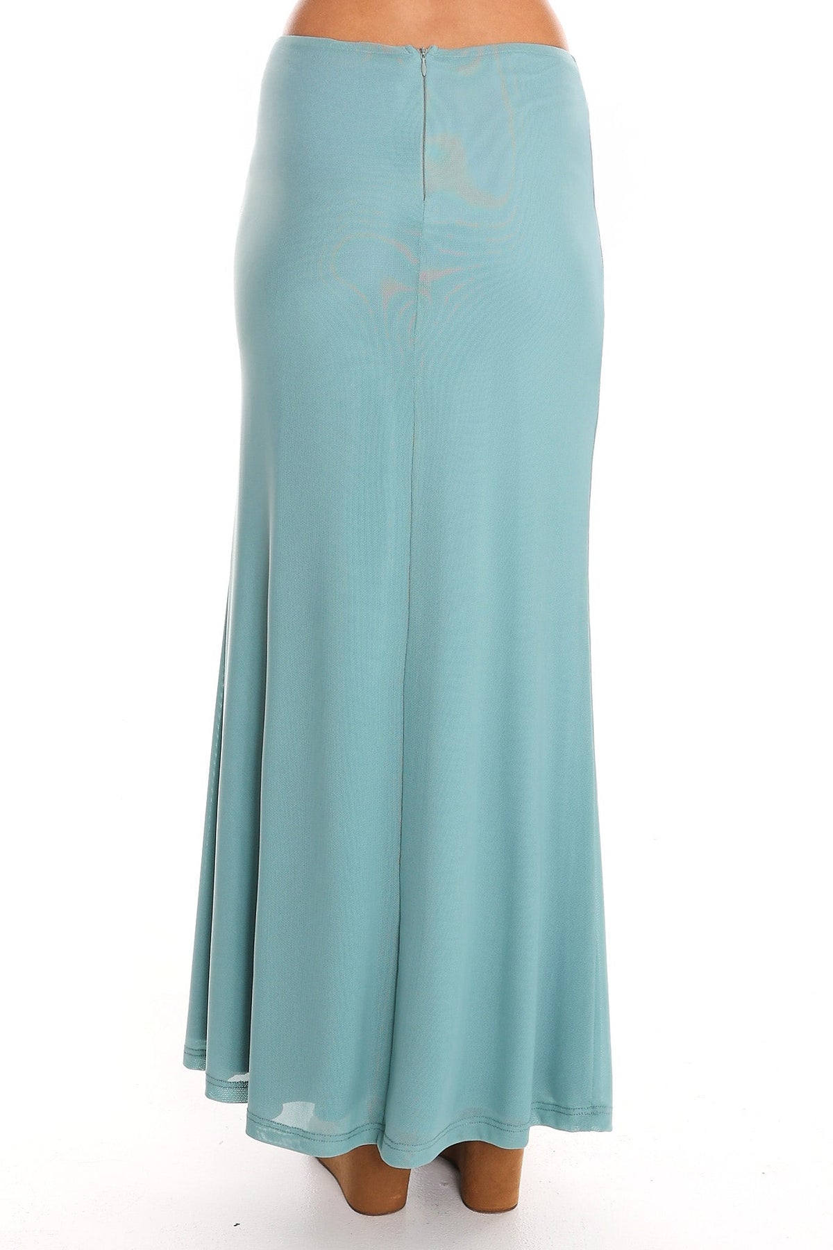 Low Tide Draped Mesh Maxi Skirt Teal