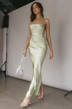 Heaven On Earth Lace-Up Back Maxi Dress Kiwi