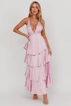 Auguste Tiered Frill Strappy Back Dress Lilac