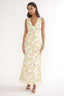 Coucou V-Neckline Maxi Dress Floral Yellow