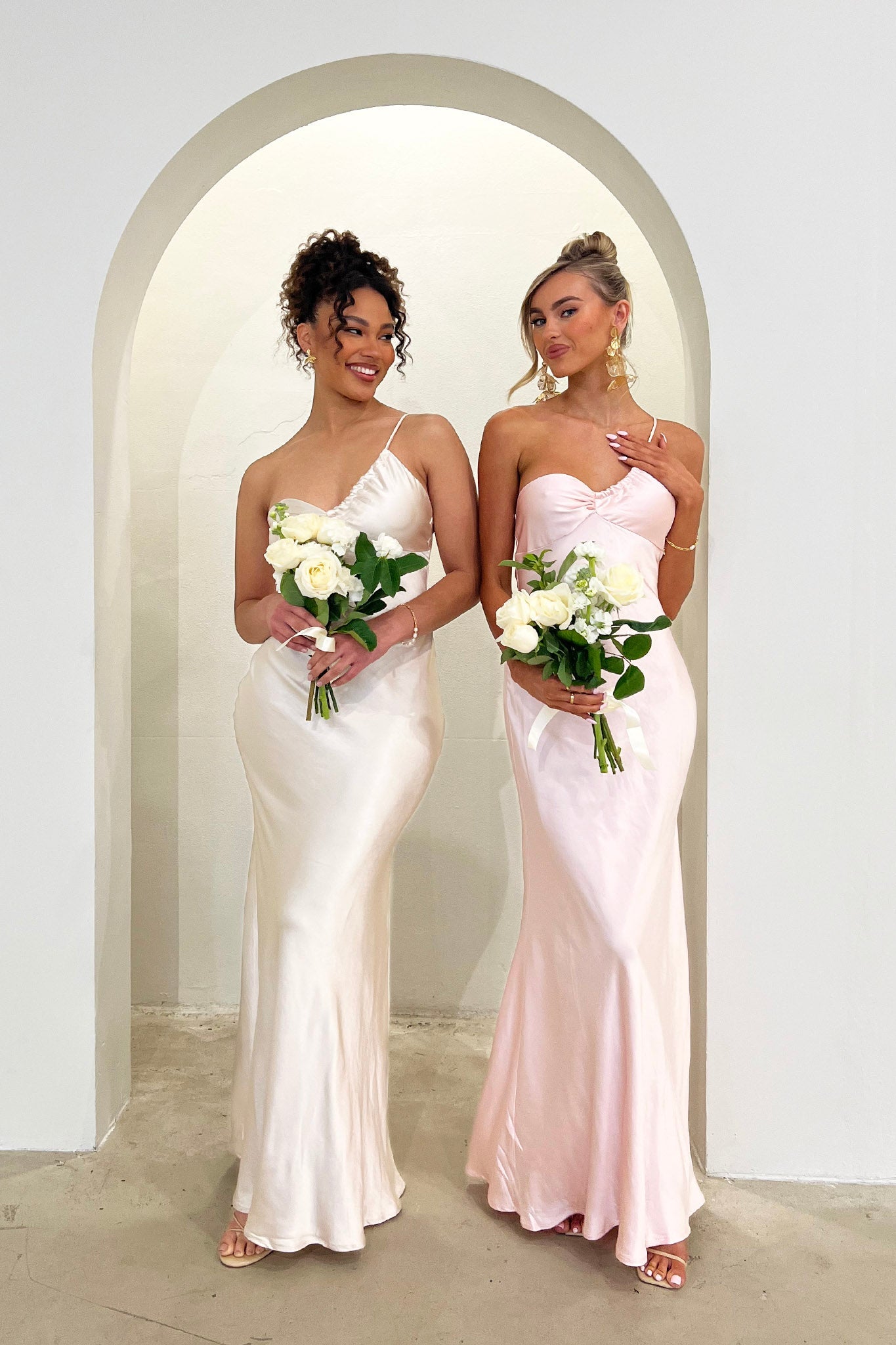 Twilight Tango One-Shoulder Maxi Dress Blush Secondary image