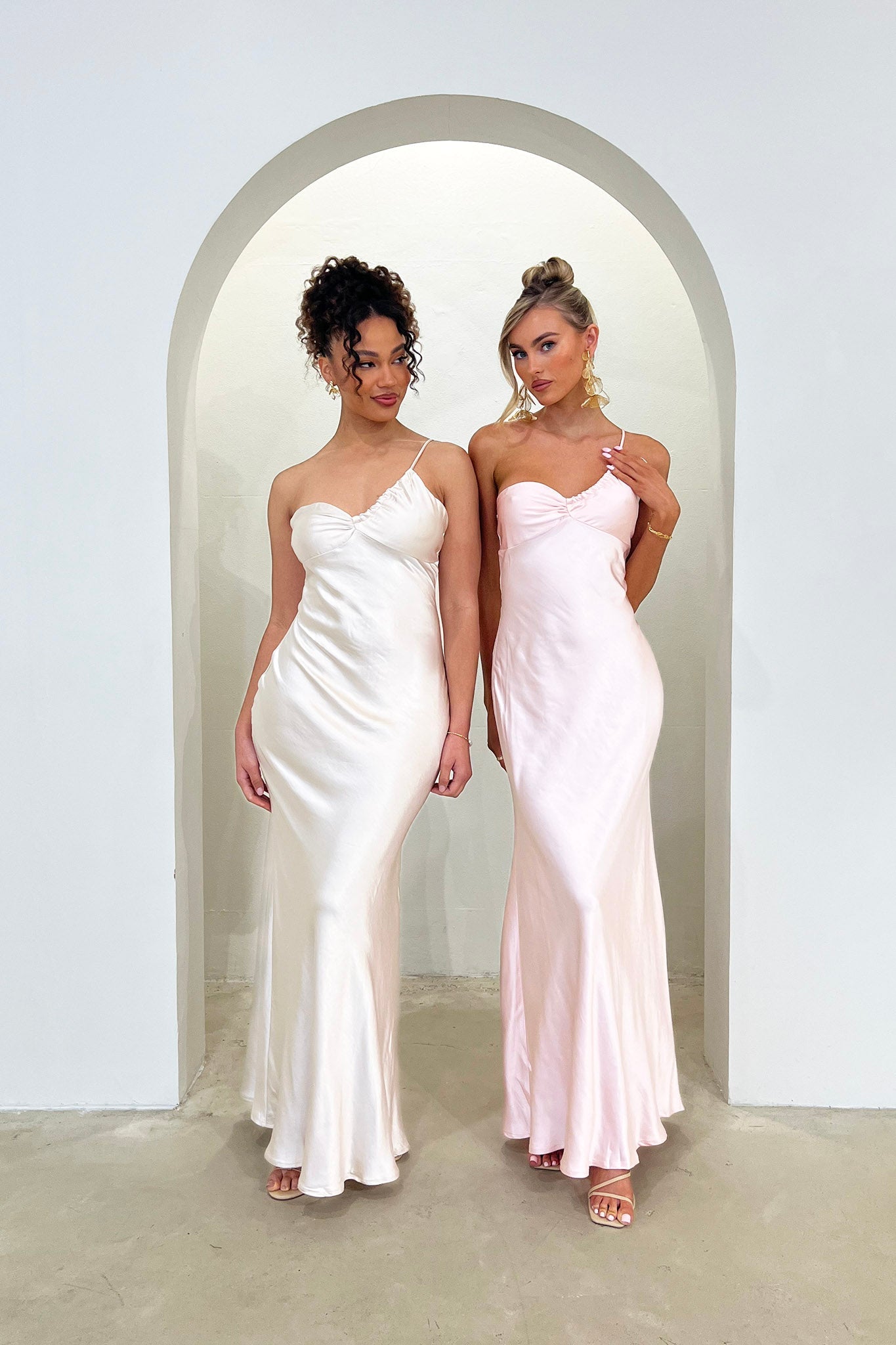 Twilight Tango One-Shoulder Maxi Dress Champagne Secondary image