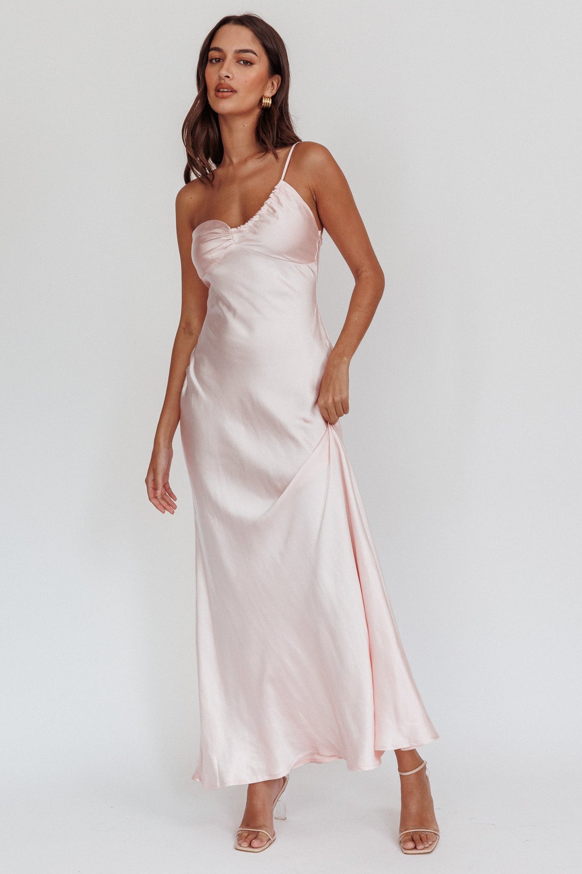 Twilight Tango One-Shoulder Maxi Dress Blush Main image