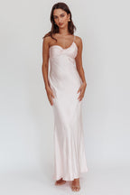 Twilight Tango One-Shoulder Maxi Dress Blush