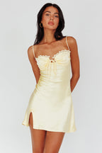 Fortune Lace Trim Bust Tie Mini Dress Butter