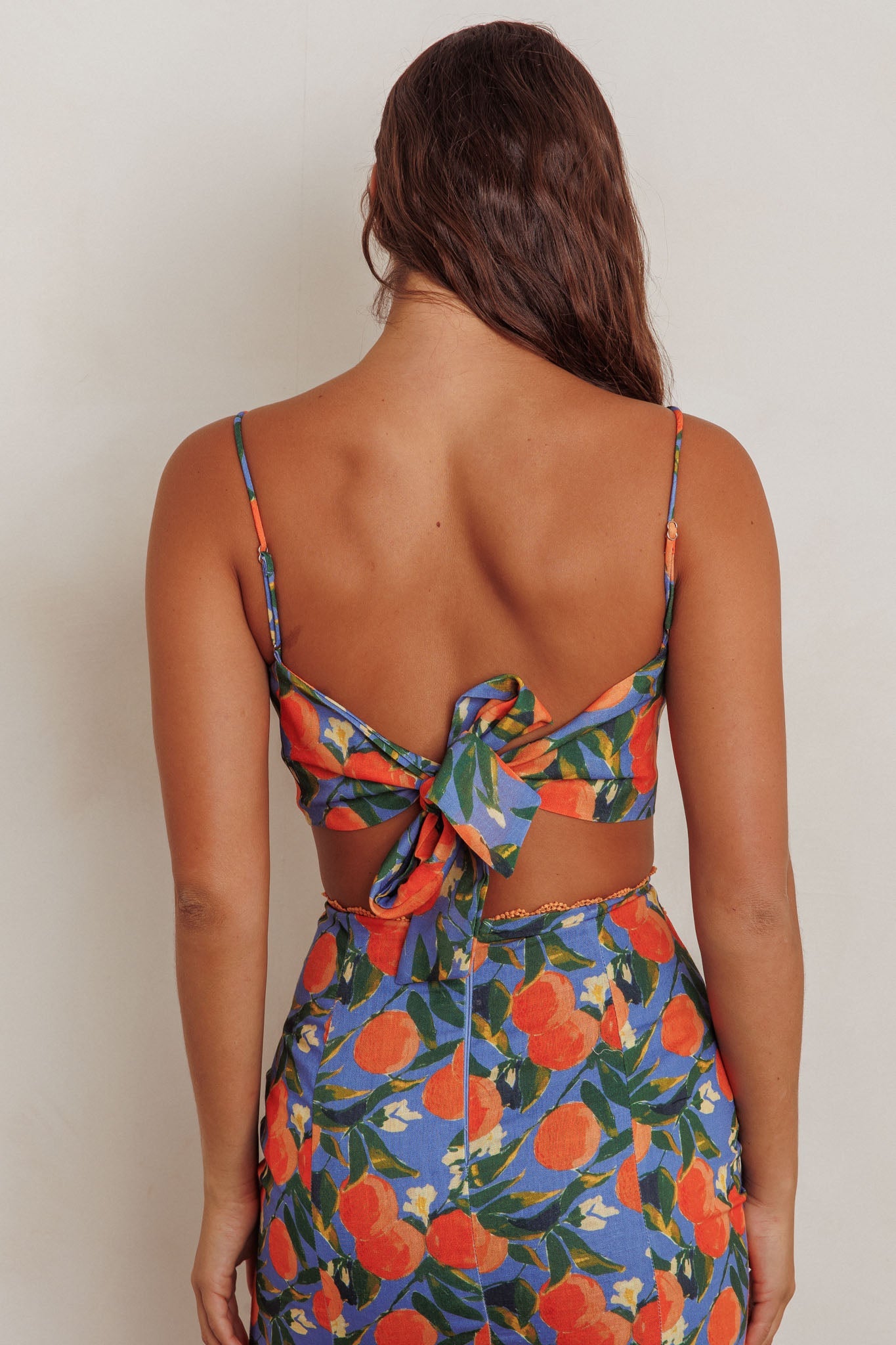 Chamberlain Scallop Trim Crop Top Citrus Orange Secondary image