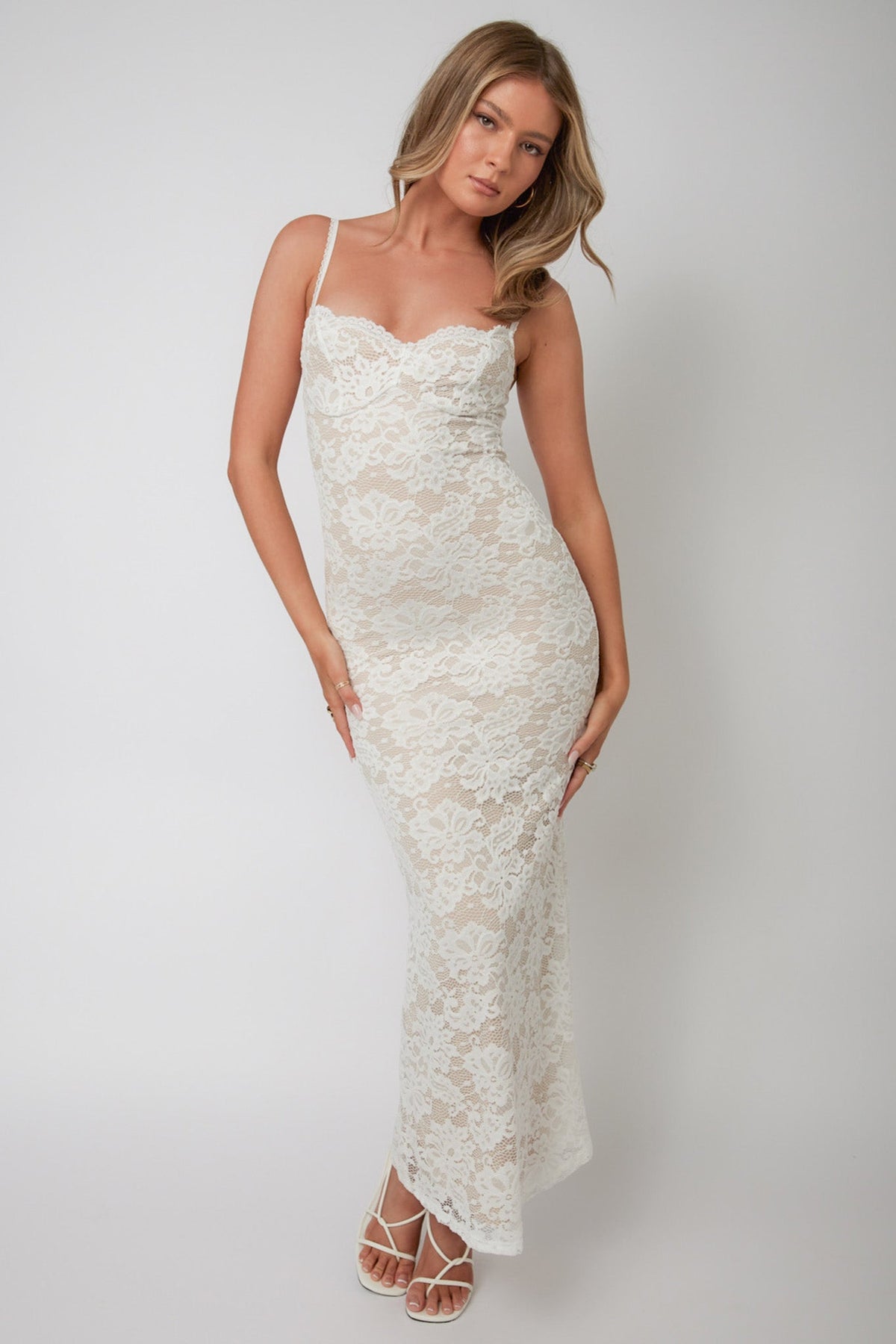 Must Be Love Lace Maxi Dress White Main image