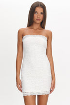 Must Be Love Lace Mini Dress White