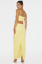 Ferrera Piping Trim Maxi Skirt Yellow