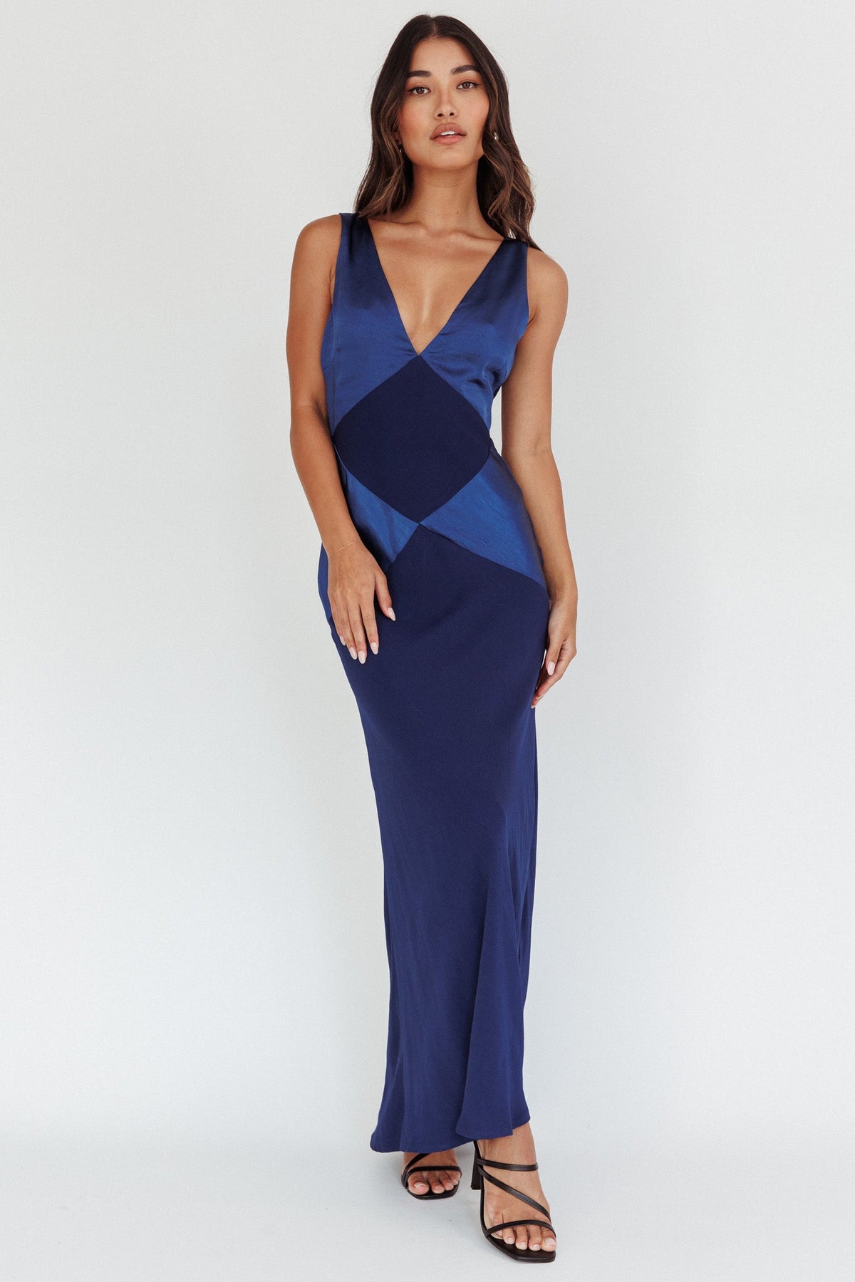 Soul Fire V-Neck Maxi Dress Navy Main image