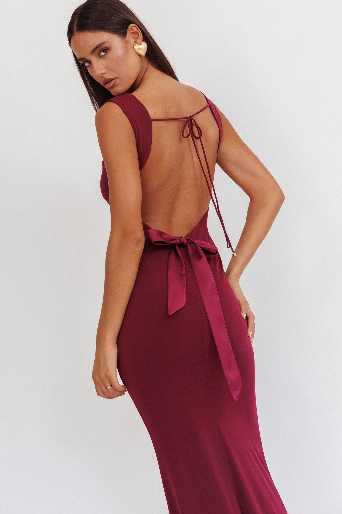 Annabel Bodycon Maxi Dress Wine Main image