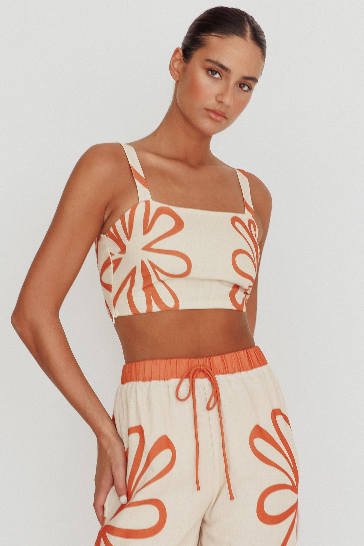 Briar Square Neck Cropped Top Rust Beige Main image
