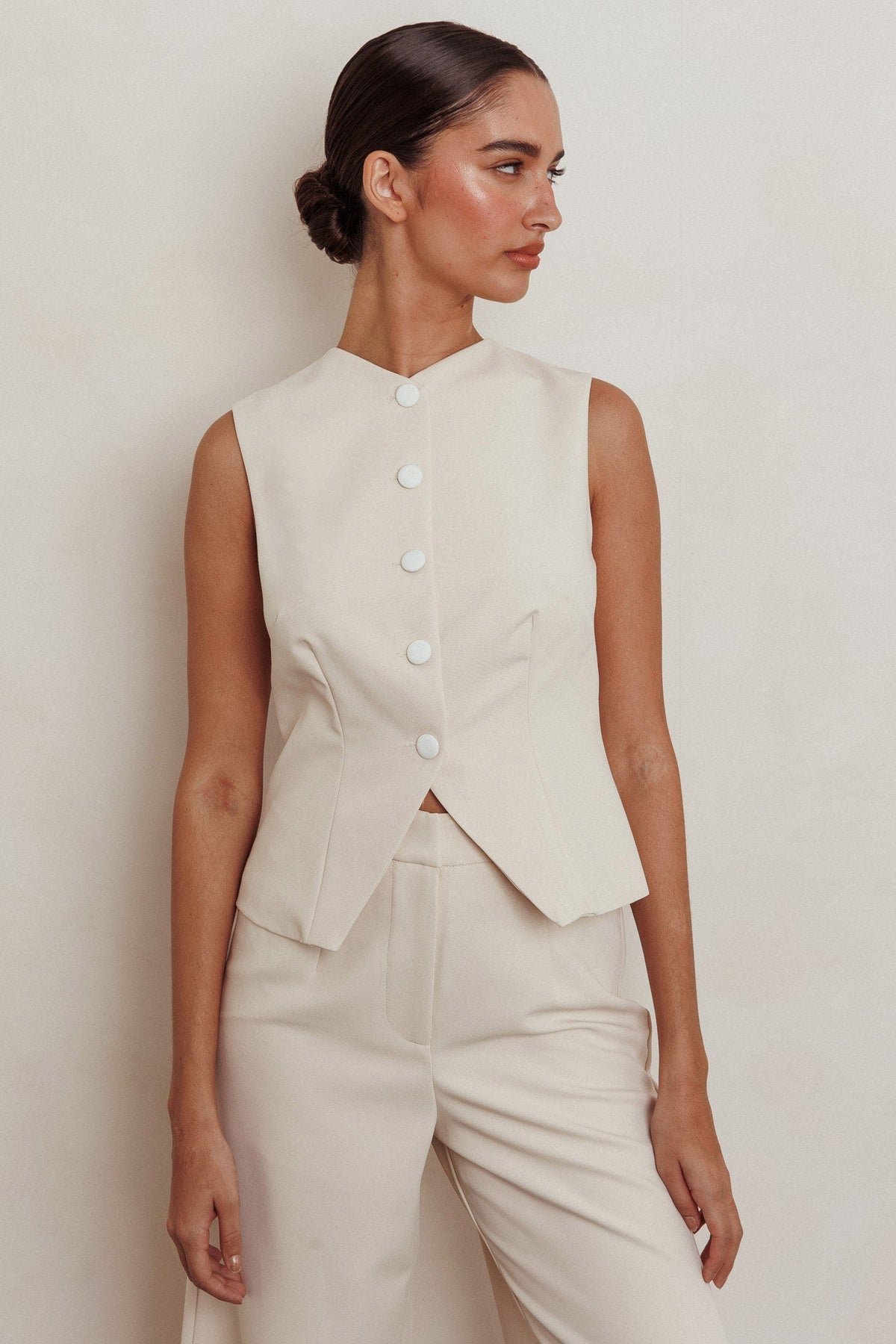 Consideration Sleeveless Vest Top Beige Main image