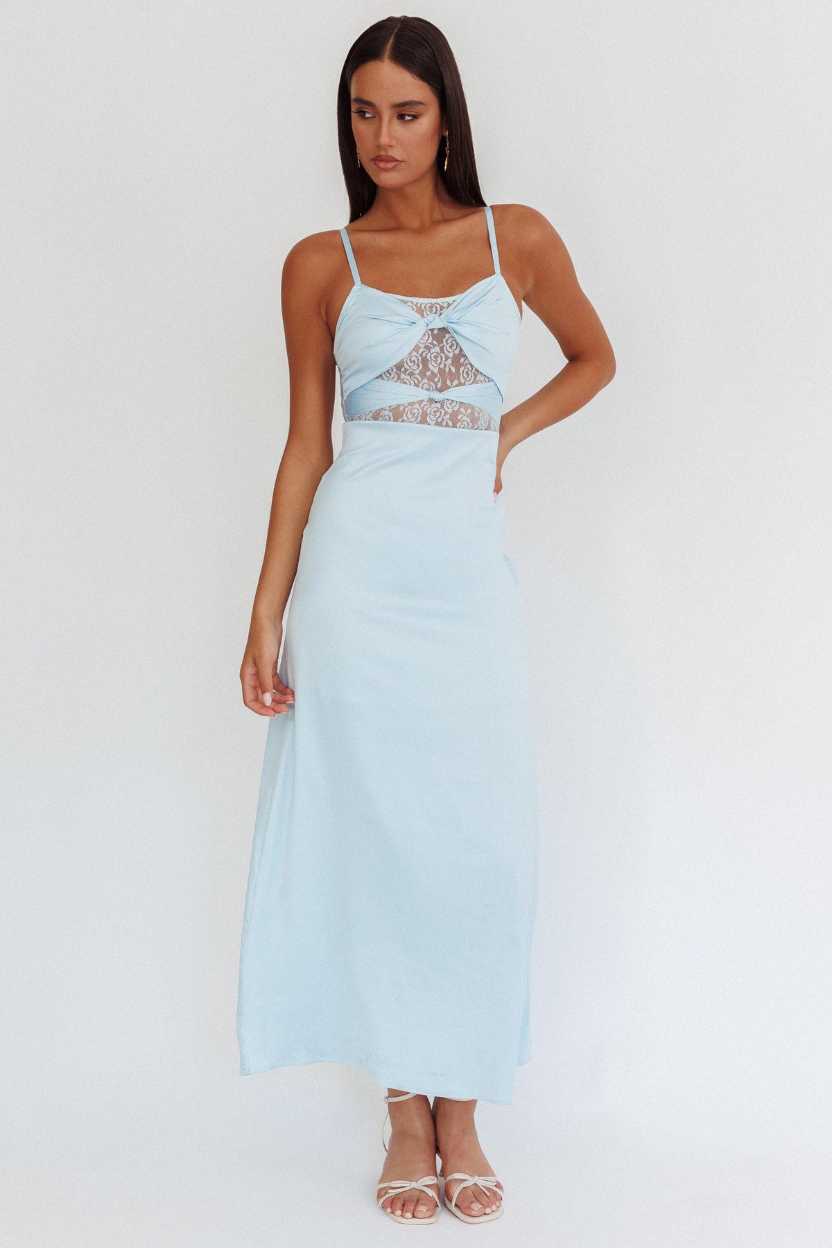 Wyatt Lace Twish Bust Maxi Dress Baby Blue Main image