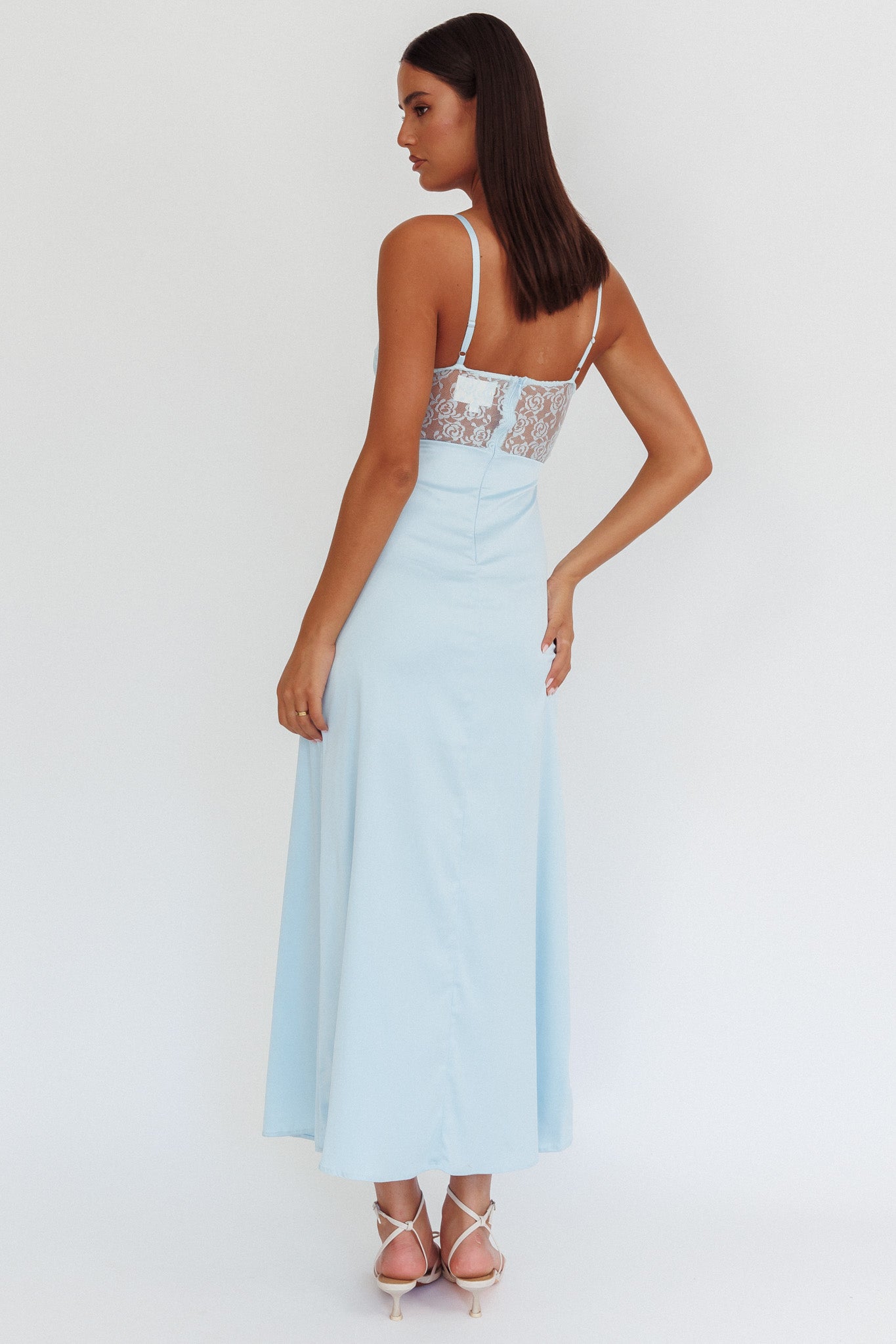 Wyatt Lace Twish Bust Maxi Dress Baby Blue Secondary image