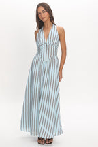 Cabana Stripe Maxi Dress Light Blue