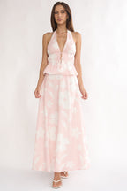 Under The Moons A-Line Maxi Skirt Floral