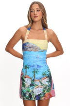 No Ordinary Girl Halterneck Mini Dress Blue
