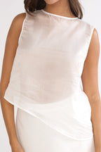 Lemora Asymmetric Hem Top White