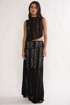 Eleesa Maxi Skirt Lace Black