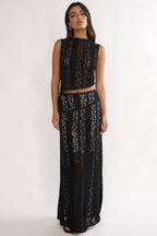 Eleesa Maxi Skirt Lace Black