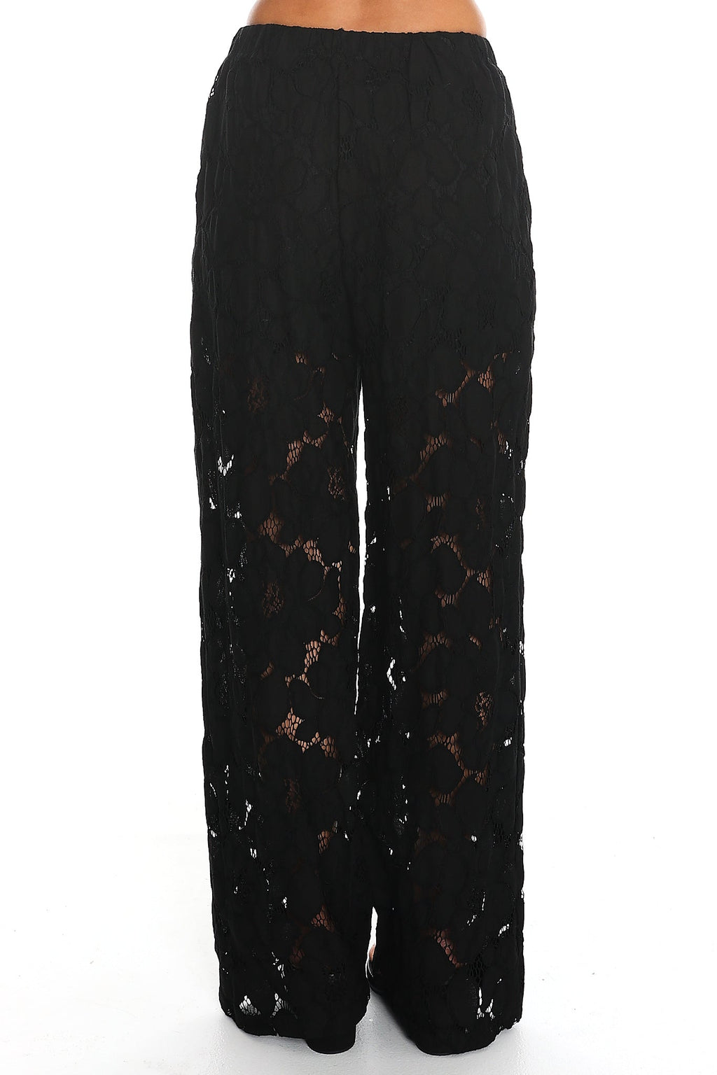 Belmara 3D Floral Lace Pants Black