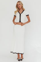 Yaeli Ribbed Knit Maxi Skirt White