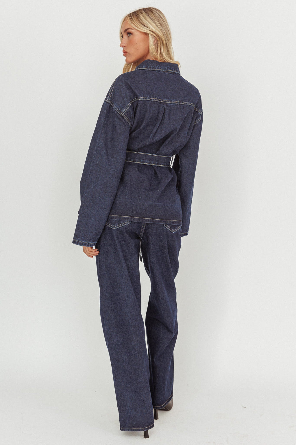 Belisse Straight Leg Pants Denim Blue