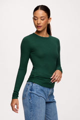 Slinky Rib Long Sleeve Shirt | Hunter