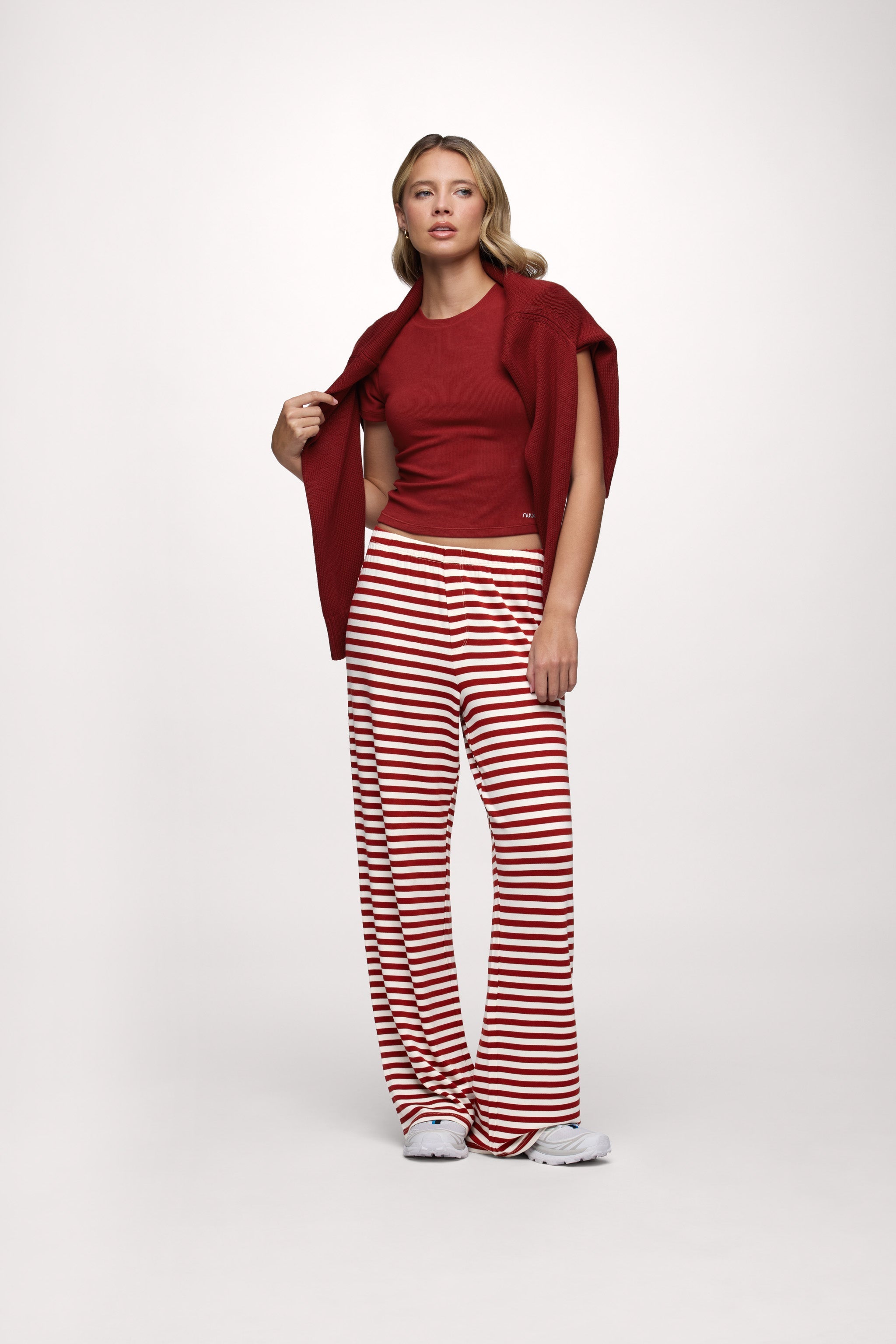 Sporty Rib Bra Tee | Scarlet