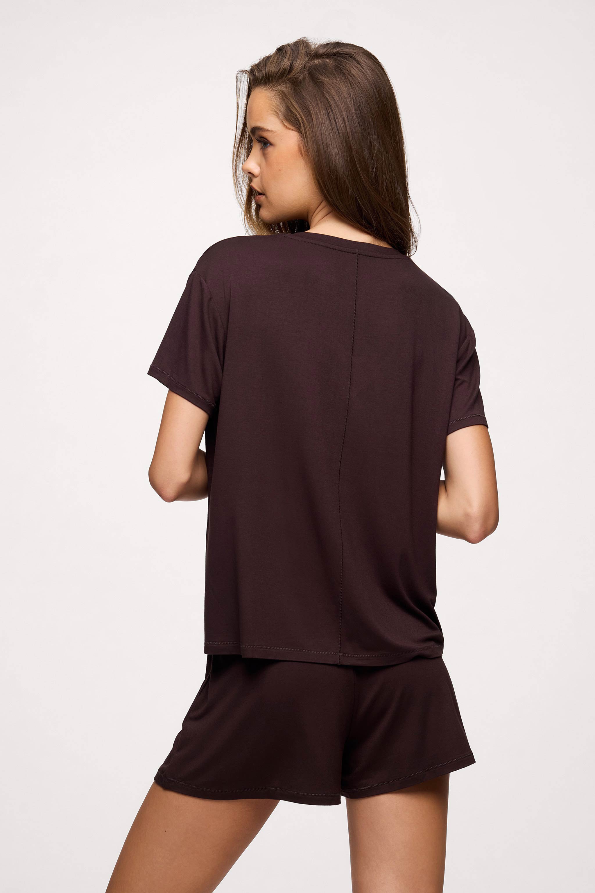 V-Neck Pajama Tee | Espresso
