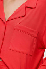 Long Sleeve Button-Up Pajama Shirt | Hibiscus