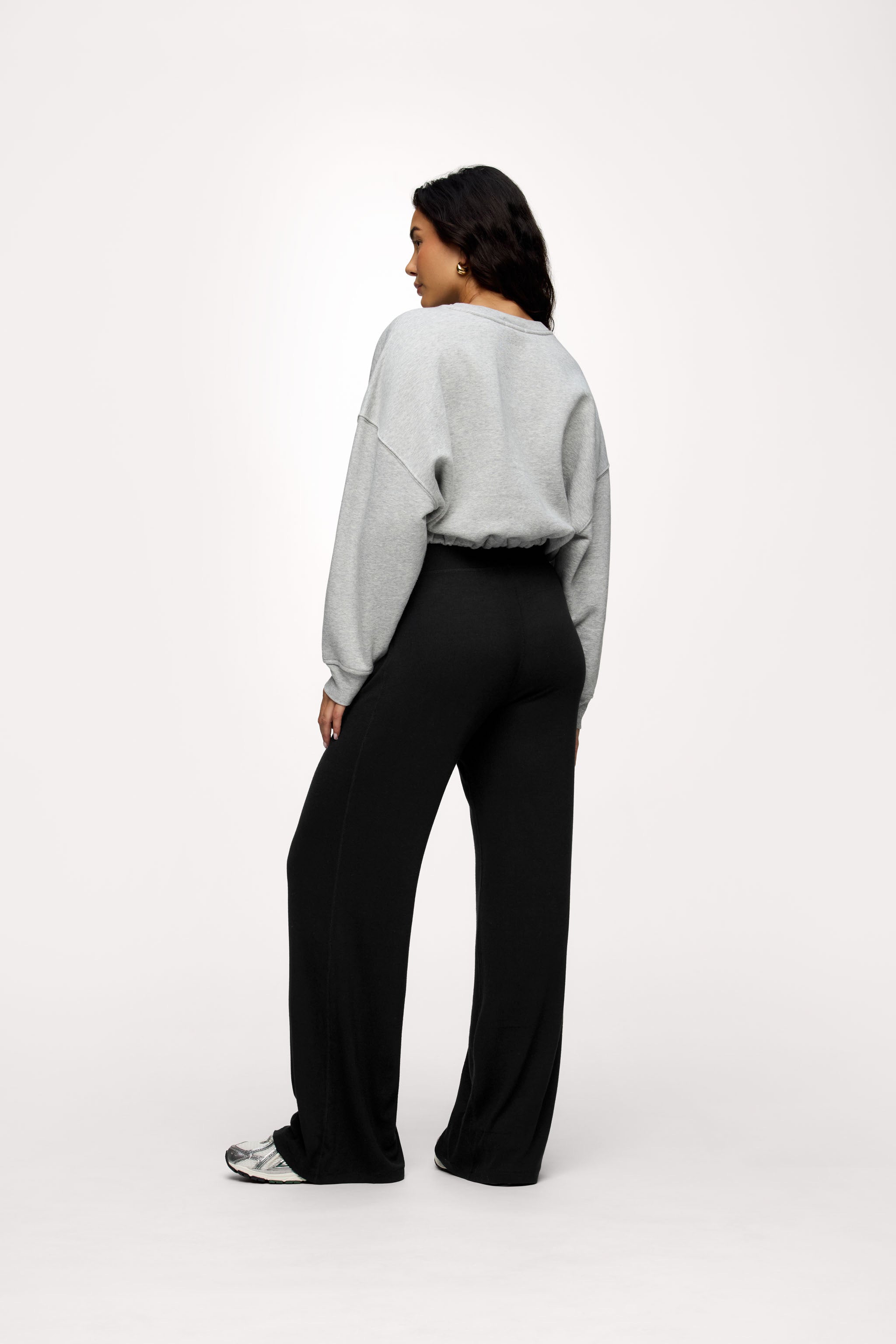 Slinky Rib Streamline Pant | Black