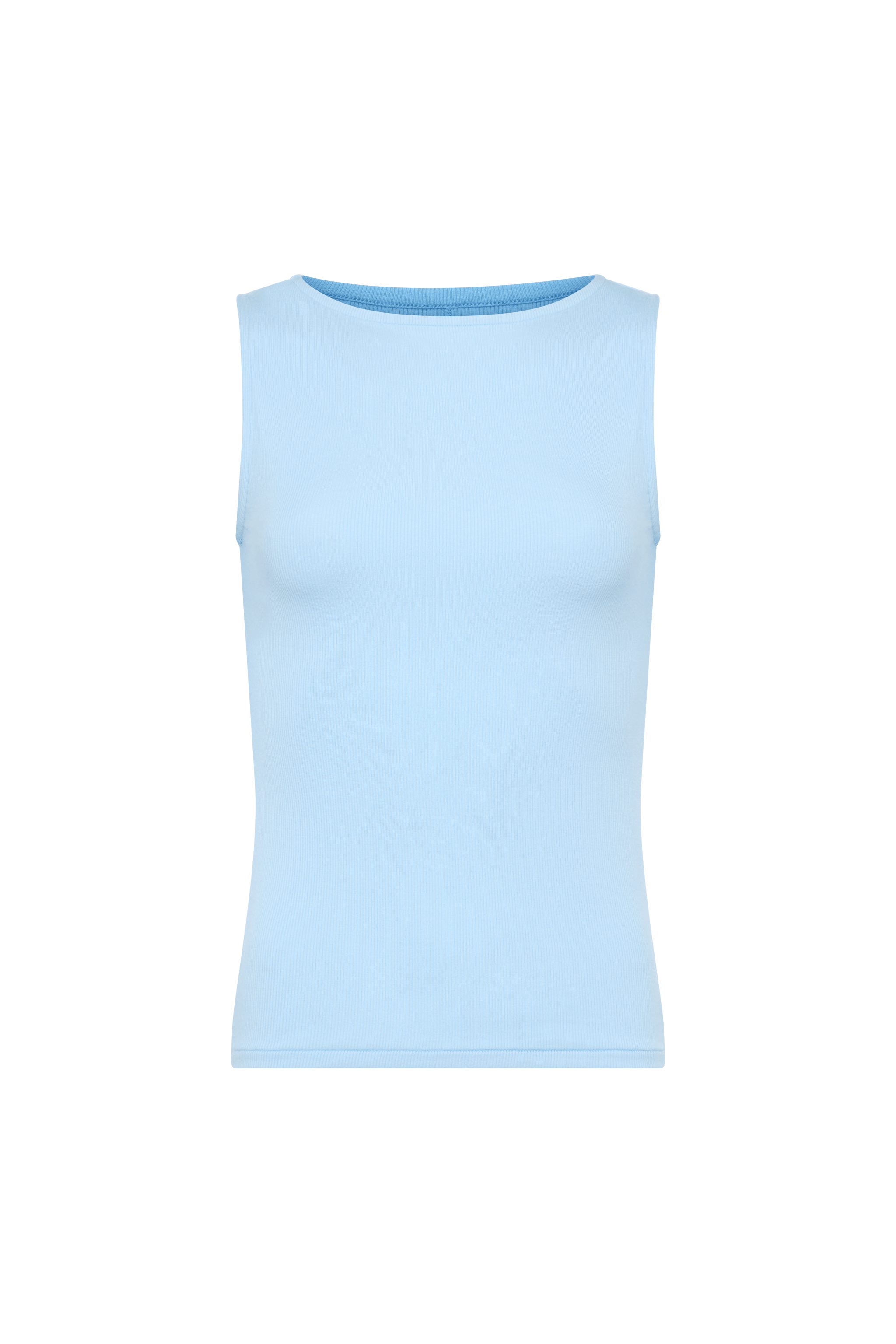 Slinky Rib Boatneck Tank | Sky