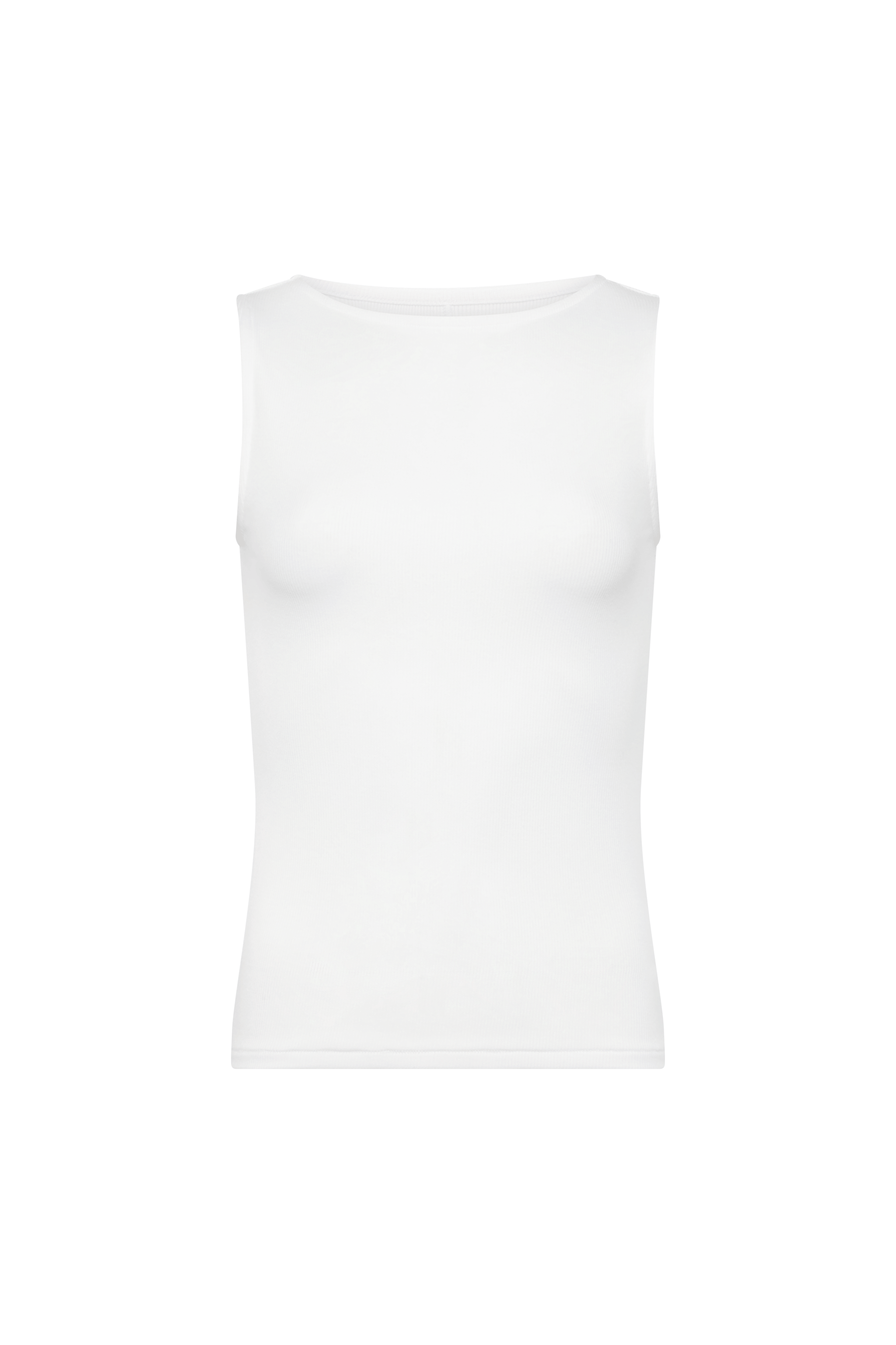 Slinky Rib Boatneck Tank | White