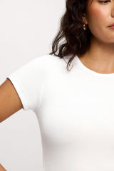 Slinky Rib Tee | White