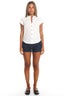 Meadow Grove Scalloped Button-Up Top White