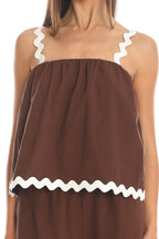 Cocoa Dream Scalloped Cami Top Chocolate