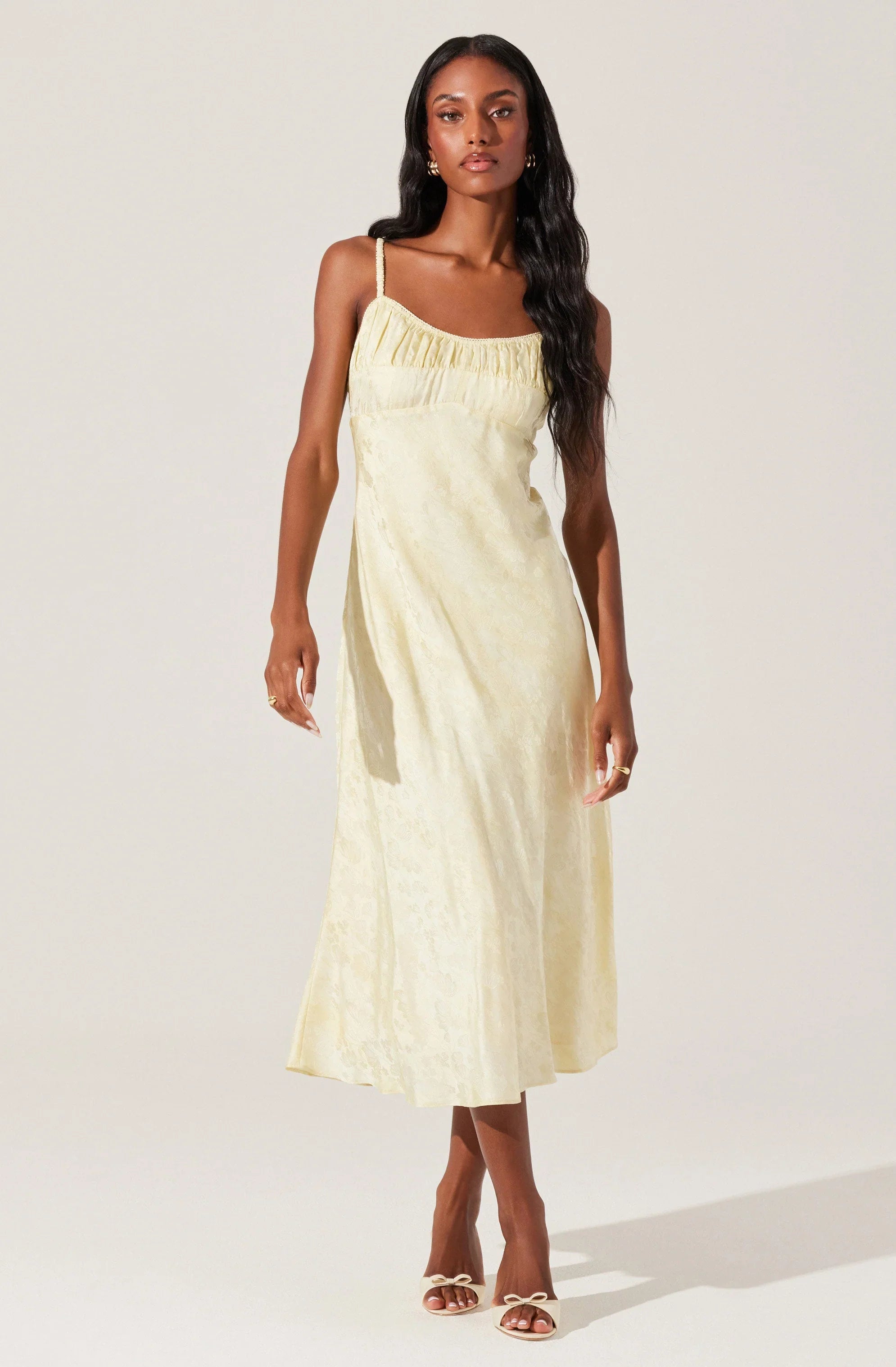 Lbruh Kaiya Floral Jacquard Satin Midi Dress