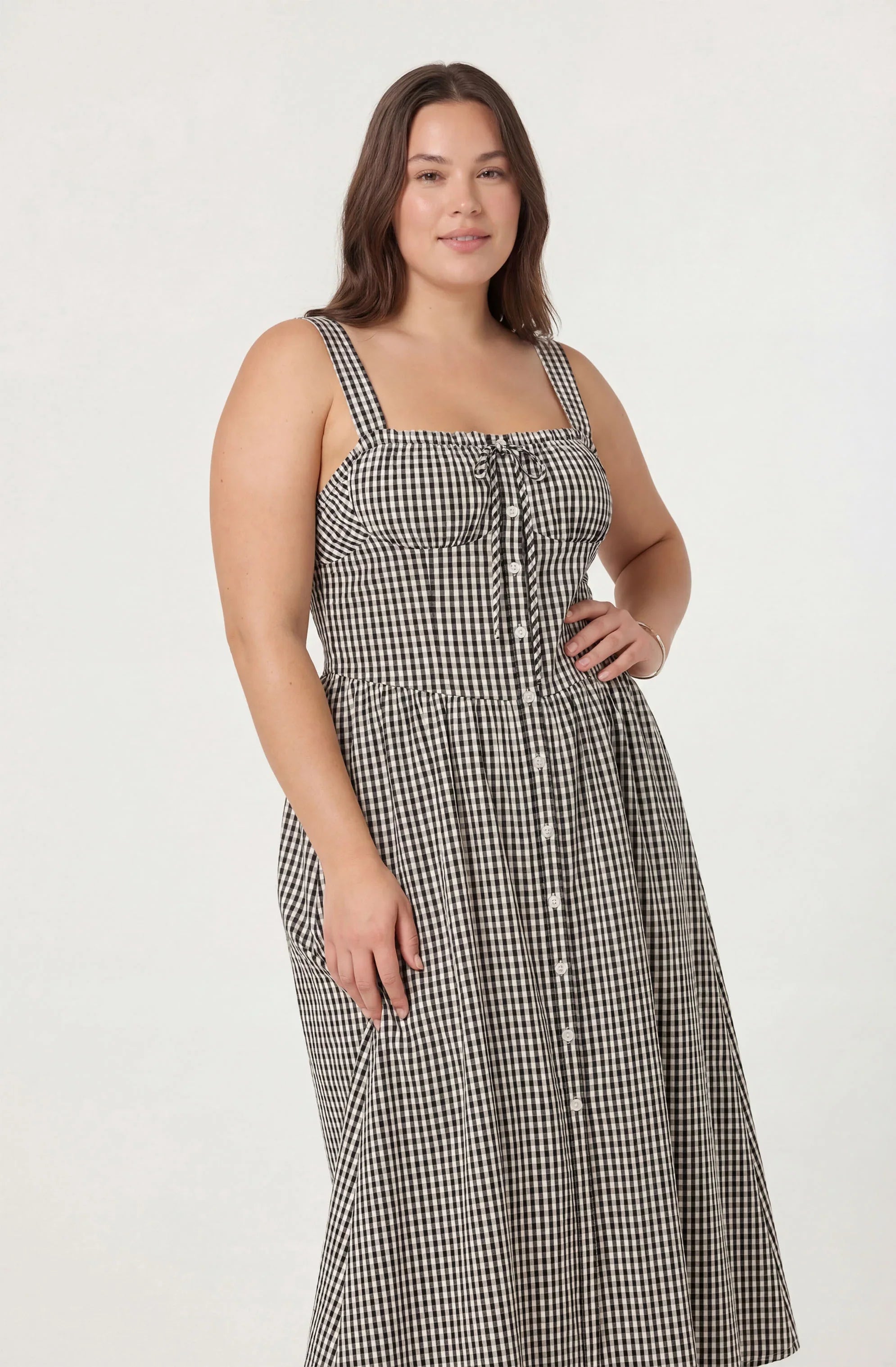 Inixyf Temperance Gingham Check Maxi Dress