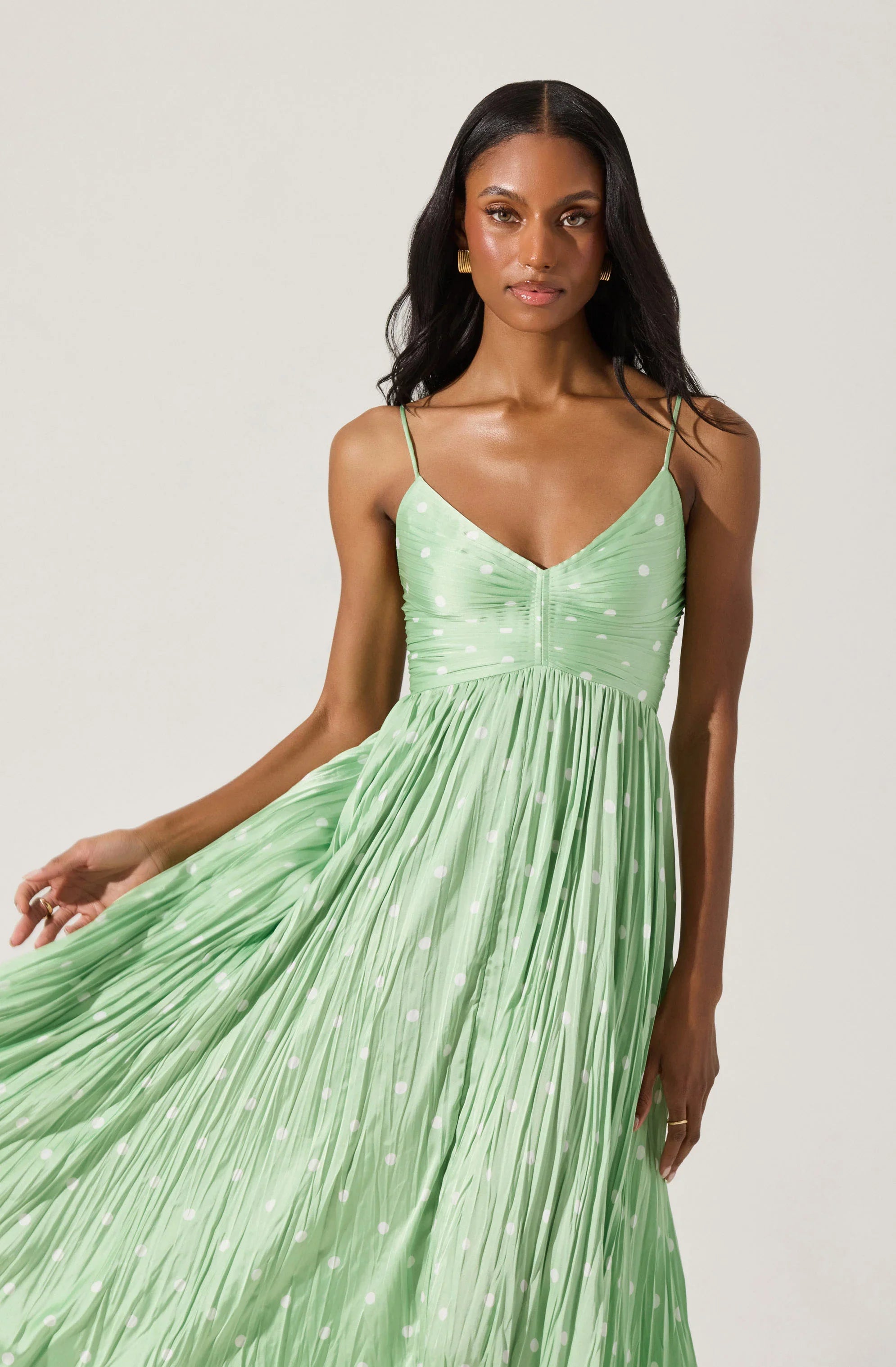 Lbruh Maeve Printed Pleated Midi Dress
